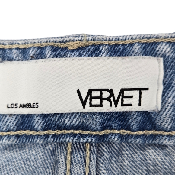 Vervet Blue High Rise Busted Knee Cotton Denim Jeans - Picture 7 of 9